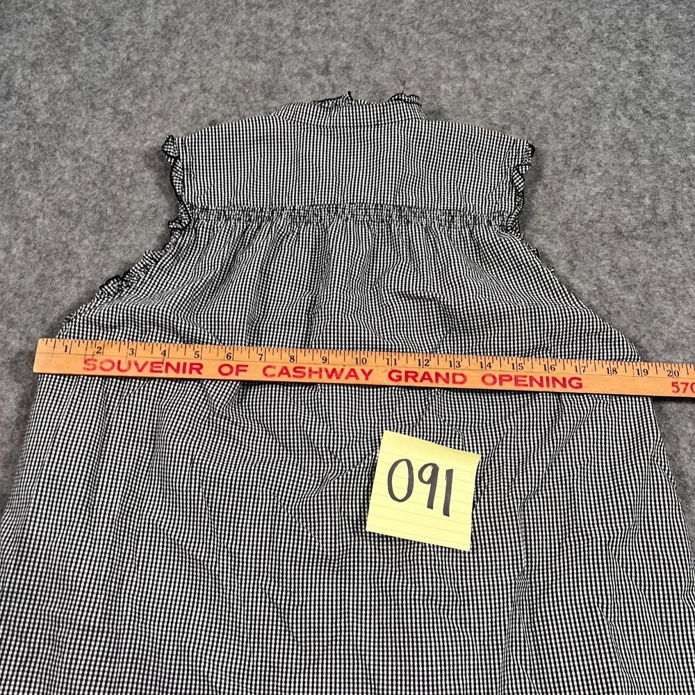 Ivy Jane Black White Gingham Sleeveless Ruffle Blouse Women's Size Small‎ - Picture 5 of 5